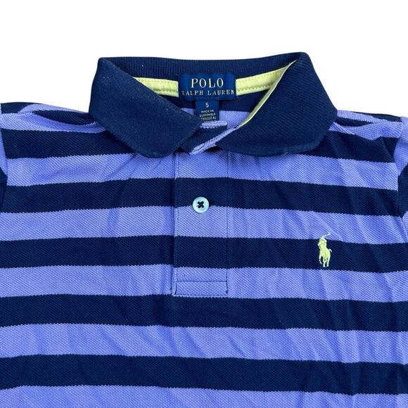 Polo Ralph Lauren Vintage Lavender/Navy Striped Polo - Picture 3 of 3